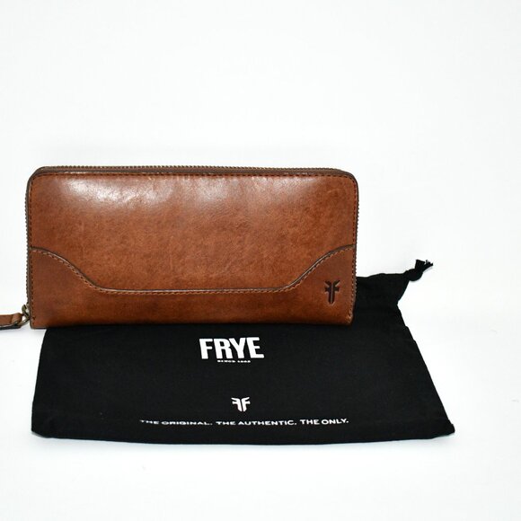 Frye Melissa Leather Zip Wallet in Cognac #DB135 NWT - Picture 5 of 5
